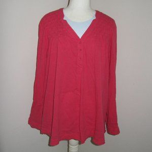 💰 3/$25.00 Women's Bandolini Paradise Pink Gauze Like Top/Cover-up Size XL NWT.